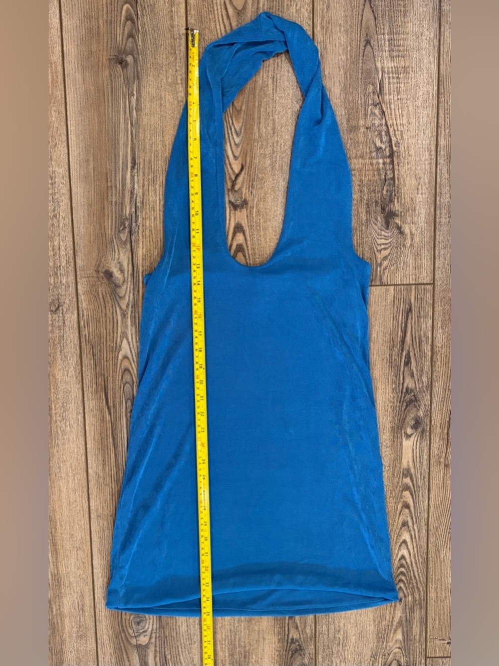With Jean Lena Halter Mini Dress Blue Size M - Picture 6 of 6